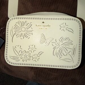 Kate Spade Ivory Floral Cutout Bag